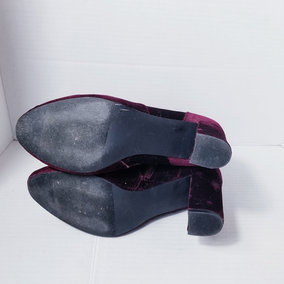 MADDEN GIRL BURGUNDY VELOUR HEELED BOOTS SIZE 8 - Picture 7 of 15